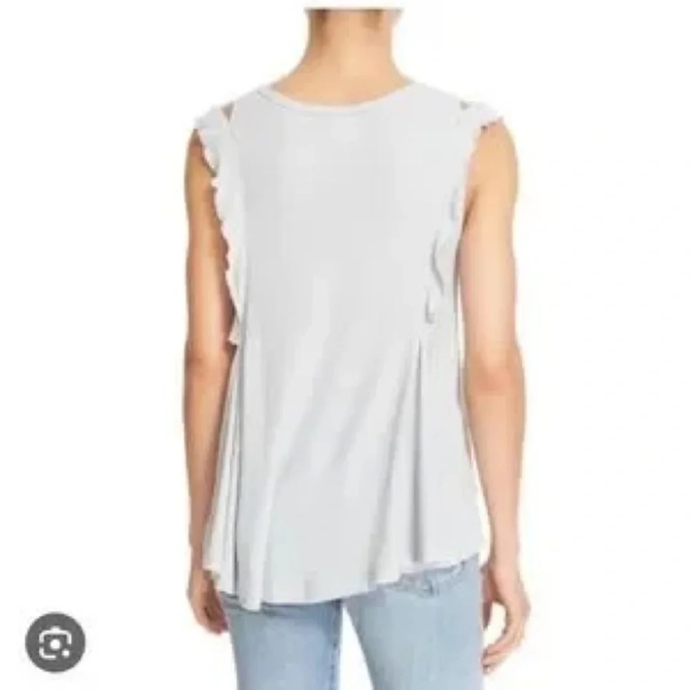 Free People Bondi Waffle Knit Tank Seafoam Green Ruffle Tunic Top Small